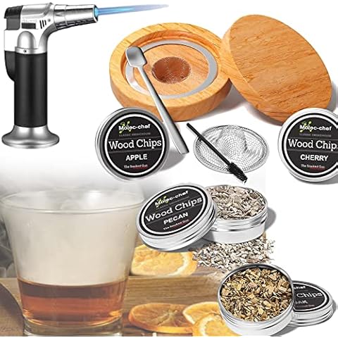 HIMALO Cocktail Smoker Kit, Old Fashioned Smoke Infuser Kit, 4 Different Wood Chips, Whiskey Smoker Gifts for Men, Gift for Your Friends, Husband, Dad Cover
