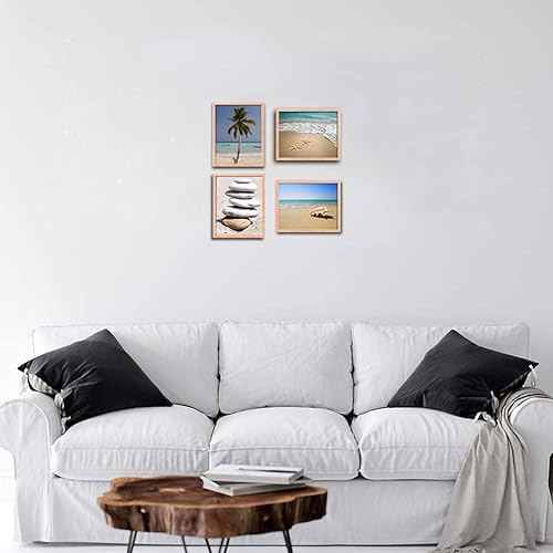 Vista 28 de ATOBART Portarretratos de 5 x 7 pulgadas, hecho de madera maciza de roble cubierto por vidrio real, marco de fotos de madera natural de 5 x 7