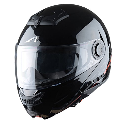 Astone Helmets Casque Modulable RT800, Noir Brillant, XS