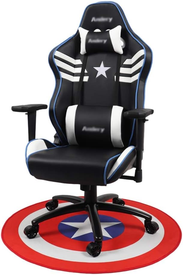 Computer Chair e-Sports Chair Comfortable and sedentary Reclining Swivel Chair Internet Cafe Professional Gaming Chair Home Ergonomic Office Chair (Color : Black and White Size : 6767130cm)