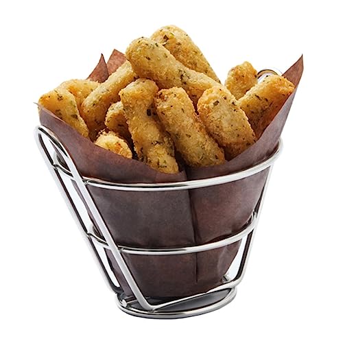 COLLBATH 1pc Stainless Steel French Fries Holder Fries Cone Rack Snack Rack for Restaurant Parties