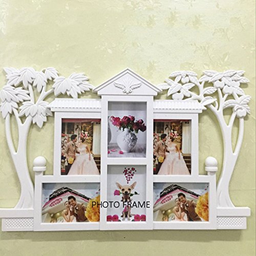 Bilderrahmen zeigen Foto Kunststoff-Bilderrahmen, Six-Frame Combo Fotorahmen, Kokospalme Form, Weiß, 7", Wohnzimmer, Schlafzimmer, Studie Fotorahmen Retro Bilderrahmen Rustikal