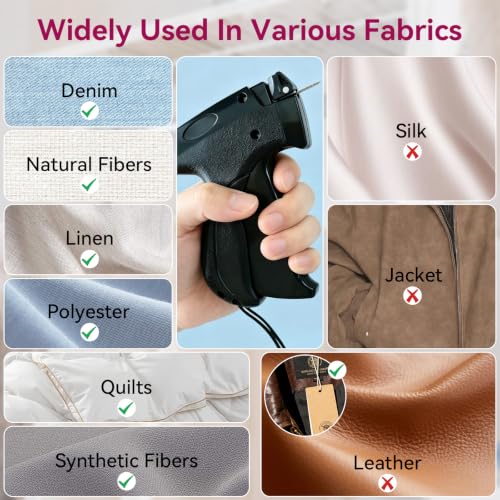 Image of AISOSO Handheld Tagging Gun for Clothes, with 3000 Fasteners, Black | Includes 0.5mm Needle Quick Clothing Fixer, 1500pcs Each in Black & White, for Securing Cuffs, Collars, Tags