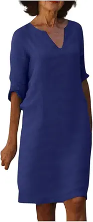 OIOLOYJM Plus Size Summer Dresses for Women 2025 Plus Size Dresses for Curvy Women 3/4 Sleeve Casual Boho Kaftan Dresses