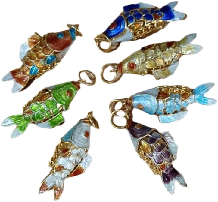 Like Real Wiggle Cloisonne Enamel Koi Fish Mixed Colors 35mm Carp Charms for Earrings Bracelet Necklace Jewelry Making