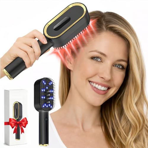 Uvsicsve Laser Hair Growth Comb - FDA Cleared 650nm LLLT Red Light Therapy for Thinning Hair Regrowth Vibrating Scalp Massager Promotes Fuller Thicker Hair Rechargeable for Men & Women - Black