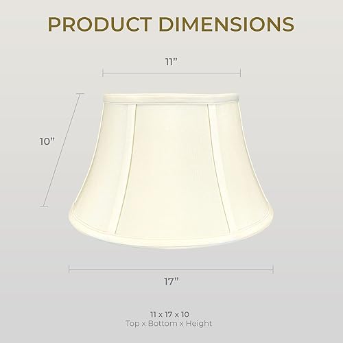 Miniatura 6 de Royal Designs - Pantalla para lámpara de billiotte con campana de tambor poco profunda, cáscara de huevo, 11 x 17 x 10 pulgadas (BS-711-17EG).