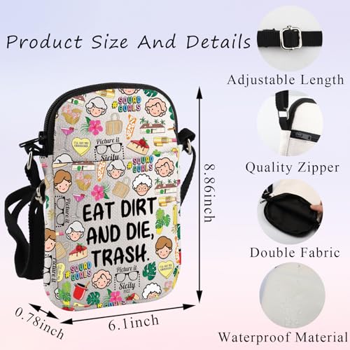 PLITI Golden Inspired Gift Golden Sisters Gift Friendship Gifts Eat Dirt And Die Trash Crossbody Bag For TV Show Fans2