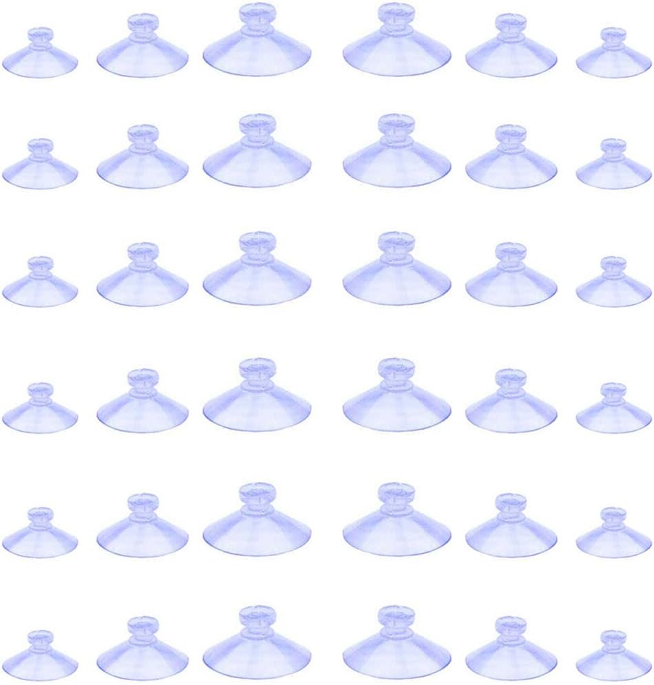 100Pcs Small Suction Cups for Glass - Clear Anti-Slip Pads, No-Hook Plastic Suction Cups for Windows, Table Tops, Home Organization & Festival Decor (Diameter 20mm,25mm,30mm)