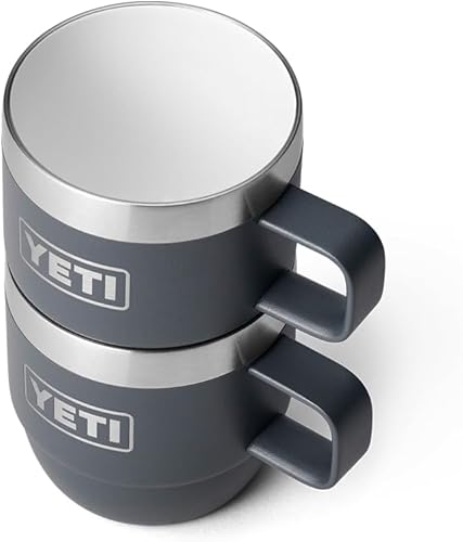 Miniatura 7 de YETI Rambler - Taza apilable de acero inoxidable con aislamiento al vacío, 6 onzas, 2 unidades, color carbón