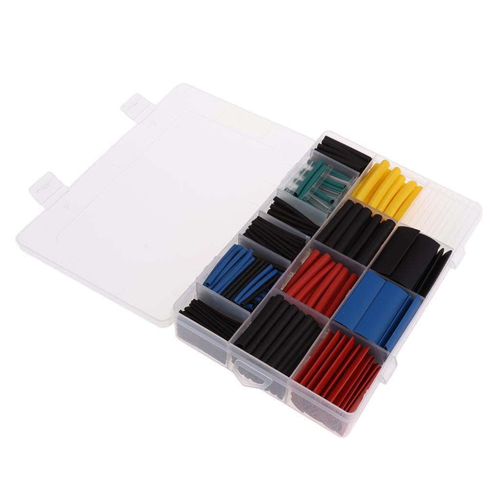 Twisaxc Electrical Cable Wire Wrap Heat Shrink Tubing 580Pcs Sleeve Set Polyolefin Effective For Insulation Bundling Repairs Heat Shrink Tubing Sleeve Set