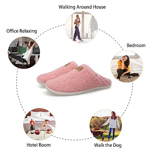 Image of Spesoul Fuzzy House Slippers for Women Men Indoor Closed Back Lightweight Cozy Faux Furry Lining Barefoot House Shoes Slipper Socks for Bedroom Home Office Yoga Outdoor Walking Shoes