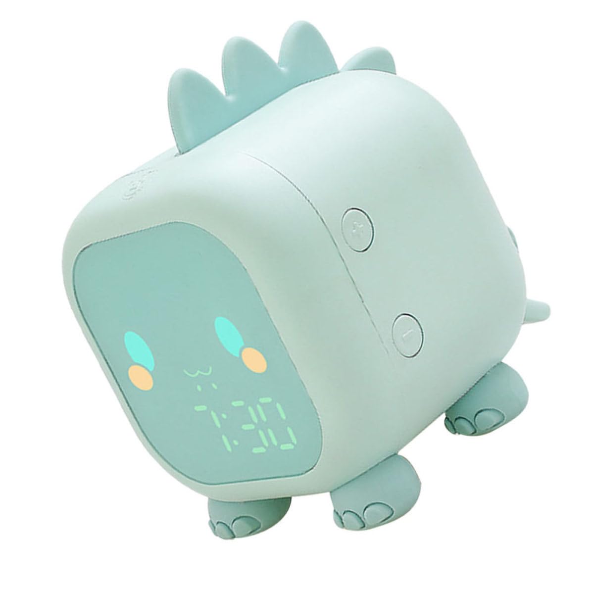 Reloj Despertador Infantil Digital Luz LED Verde y Temporizador de Siesta para Habitación Ñiño, Material Silicona y Abs, Diseño Moderno para Uso en Dormitorio