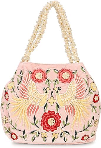 LONGING TO BUY Indian Peacock Embrodiery Potli Bag With Both Side Hand Work, Fancy Potli Bag for Women Color- Babypink (B0CMD1MMFG) Amazon Price History, Amazon Price Tracker