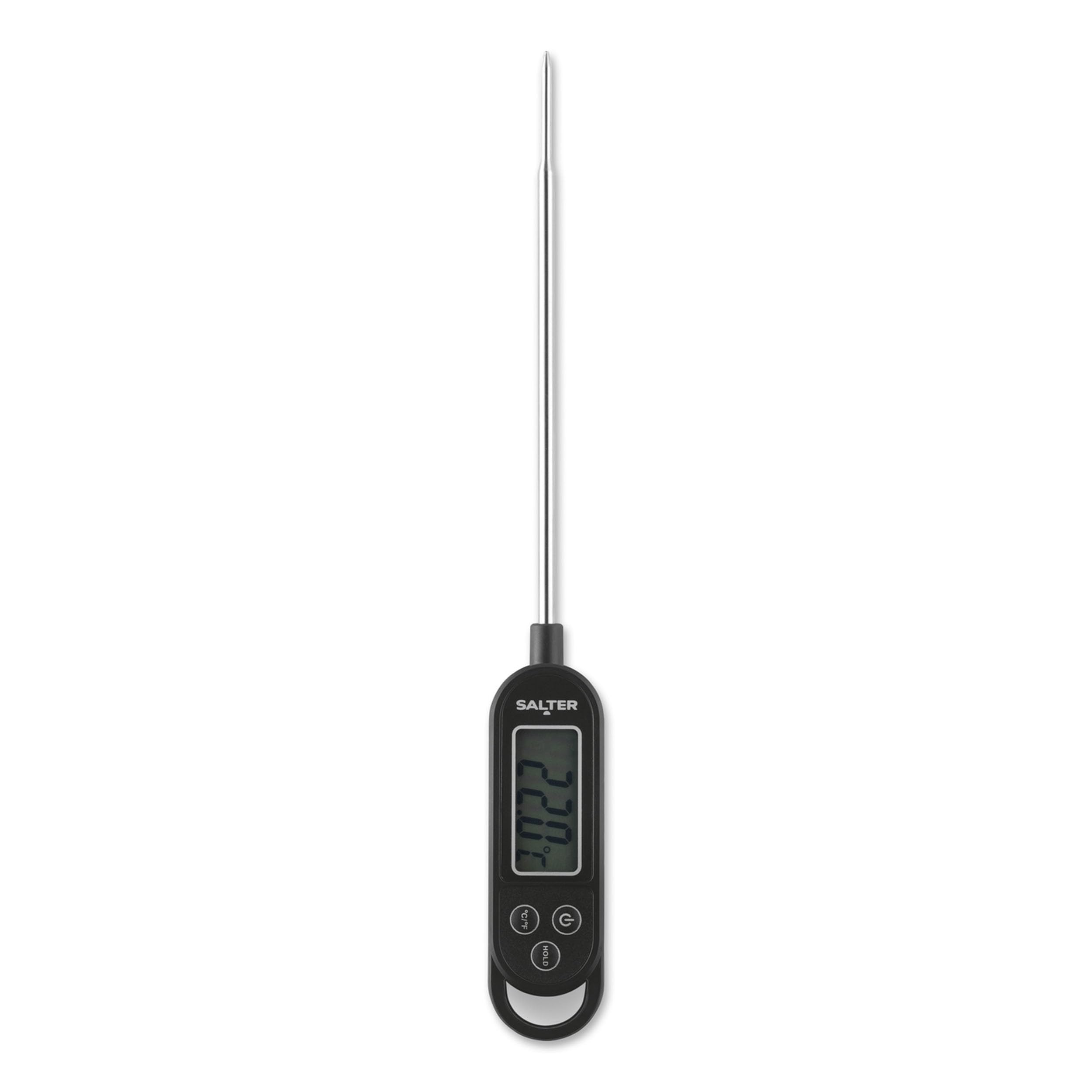 Salter Instant Read Thermometer – Food Thermometer, Easy to Read Bold Display, Measures in Celsius/Fahrenheit, -20~250 °C Temperature Range, Hold & Check Function, 0.1 °C Graduations, SA00575BFEU12