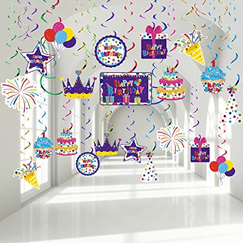 Décorations de Tourbillon Happy Birthday | Kit de 30 Pièces pour Anniversaire Enfant