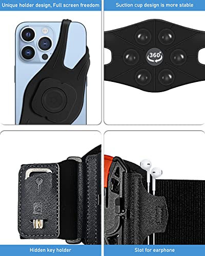 【2023 Latest Style】Aiwogep Running Wristband Phone Holder, 360°Rotatable & Detachable Cellphone Sports Armband For Iphone 14/13/Pro Max/12/11/Se/X/Plus Samsung Android, Fits All 4.7"-7.5" Smartphones. #TOP2