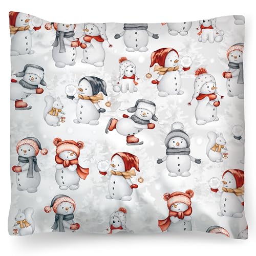PinkZebra Kopfkissenbezug Weihnachten 80 x 80 cm aus 100% Baumwolle,...