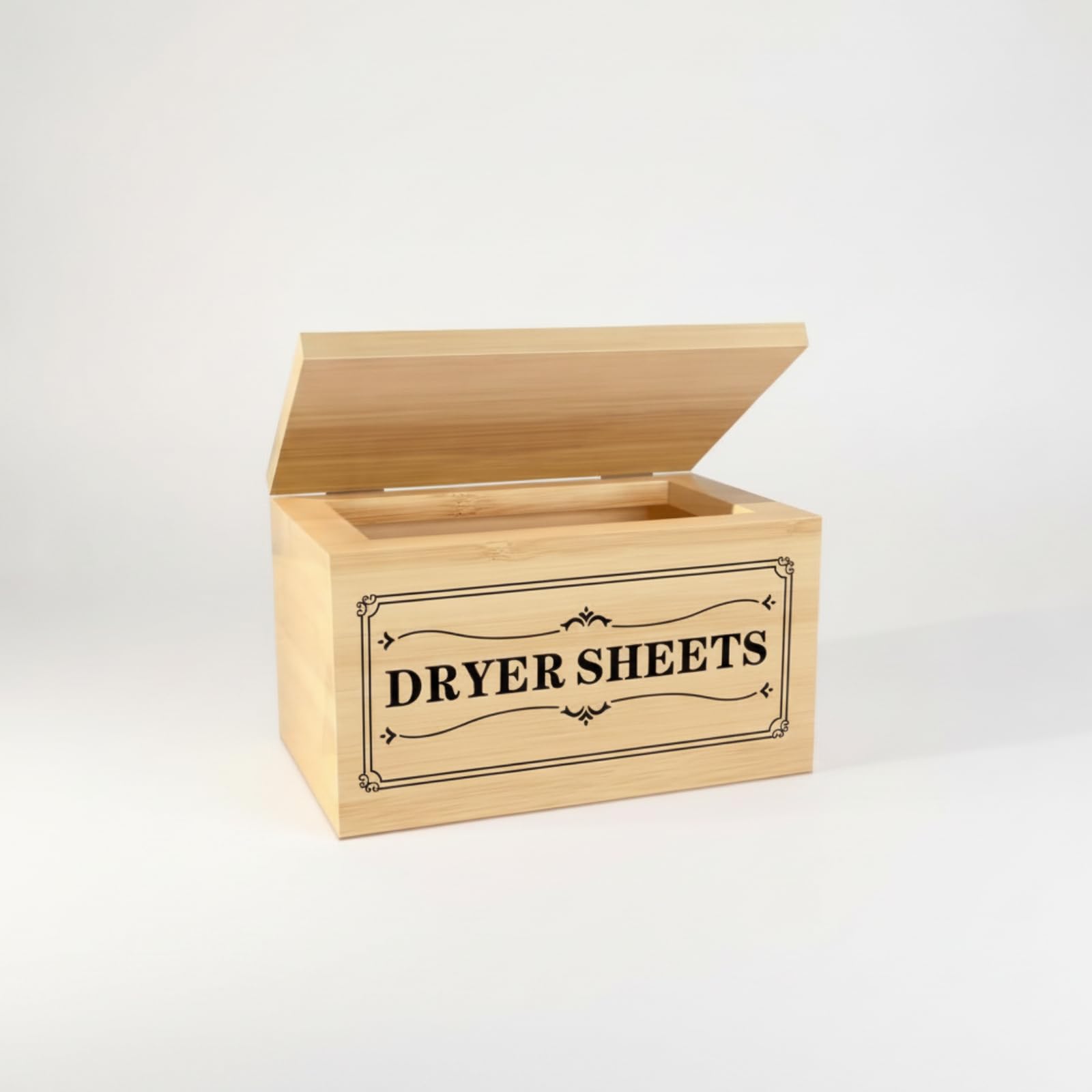 Desktop-Aufbewahrungsbox aus Massiv multifunktional dekorative Aufbewahrungsbox mit Druckschrift niedrig box mit Klappdeckel für Waschküche,