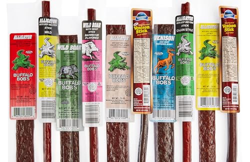 Jerky Dynasty Bayou Mix - Exotic Beef Jerky Snack Packs With Venison, Wild Boar & Alligator - Unique Flavors From Around The World In Slim Stick Style Jerky Variety Pack cover
