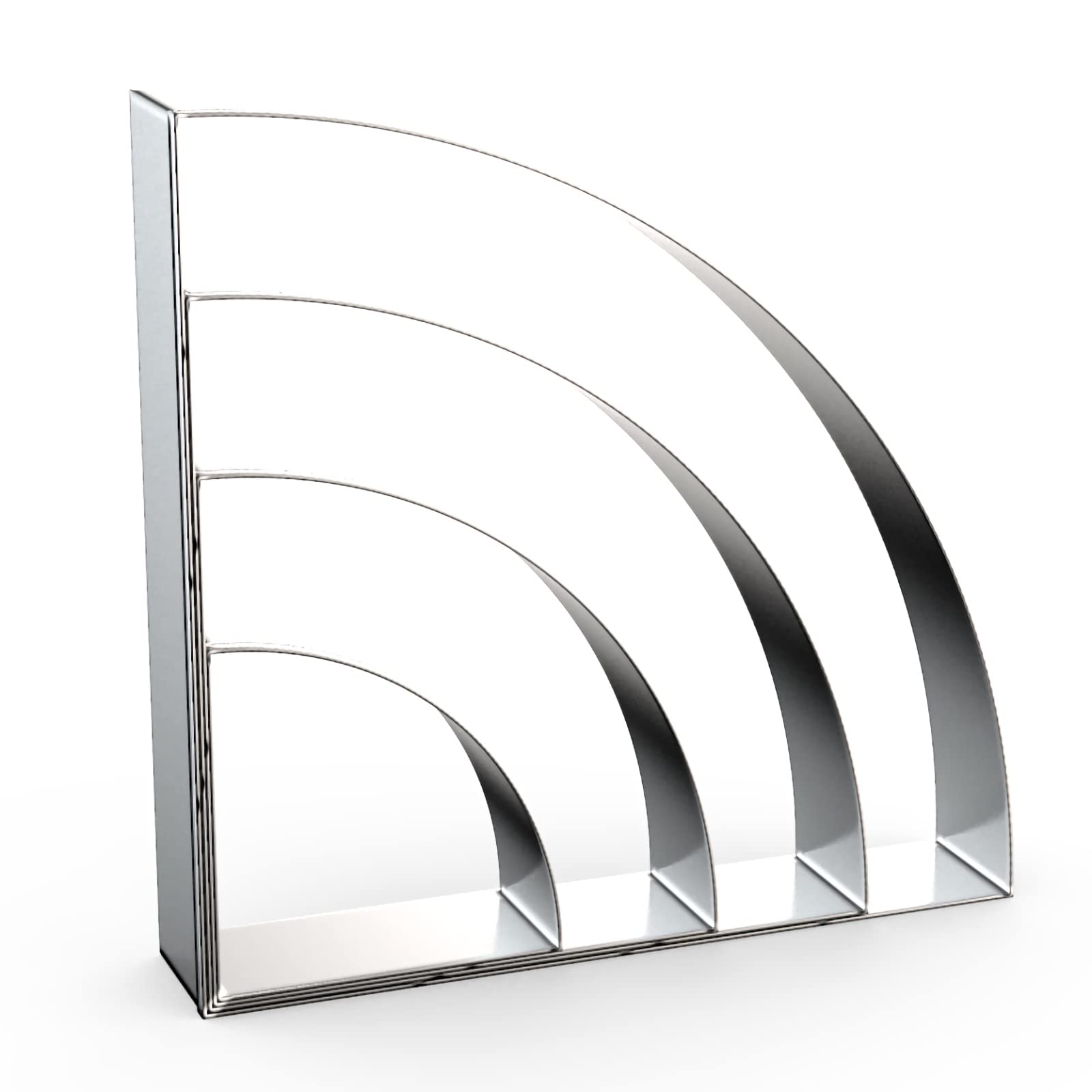 Quarter Circle Cookie Cutter Set Large - 5 Inch, 4 Inch, 3 Inch, 2 Inch - Geometric Frame Plaque Cookie Cutters Shapes Molds - Stainless Steel
