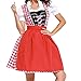 Produktbild VEMOW Damen Kostüme Elegant Damen 3 Stück Dirndl Kleid Bluse Costumes rachtenkleid mit Stickerei Traditionelle Bayerische Oktoberfest Karneval(X3-Rot, EU-38/CN-L)