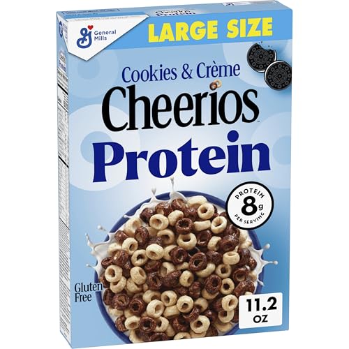 Cheerios Protein Cereal, Cookies and Crème, 8g Protein, Large Size, 11.2 oz