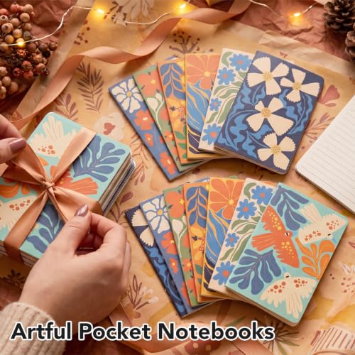 Image of BESARME 16 Pack Mini Inspirational Notebooks, Mini Kraft Journals Bulk Small Lined Pocket Notebook for Students School Supplies Employee Appreciation Gifts