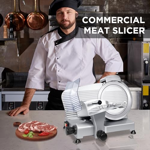 Image of 10 inch Commercial Meat Slicer, Electric Deli Slicer Built-in Sharpener