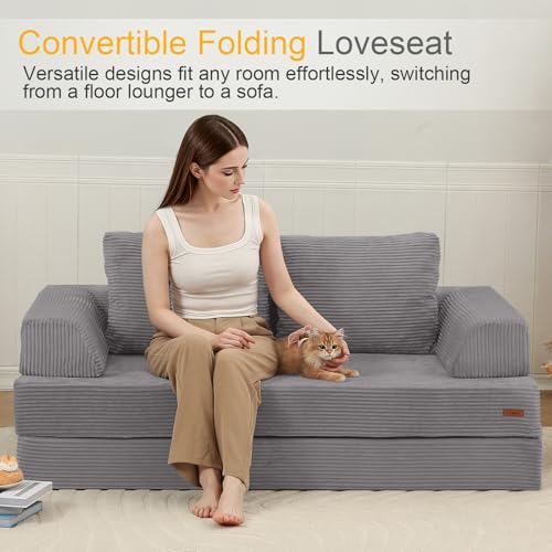 Image of COMAX Futon Sofa Bed, Convertible Sofa Bed, Folding Boneless Couches