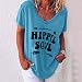 Camiseta Casual de Manga Corta con Cuello en V para Mujer Camisas...