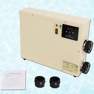 15W 240V Swimming Pool Heater for Indoor and Outdoor Above Ground Inground Swimming Pools, Spas, Hot Tubs, Bathtubs, Swimming Pool Heater with Touch Screen Thermostat