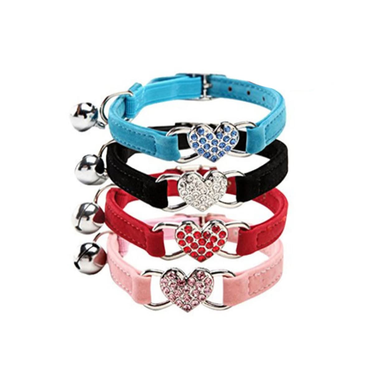 Beavorty Lot De 2 Colliers Élégants pour Chat avec Strass Et Clochette Réglables pour Chats Et Chatons