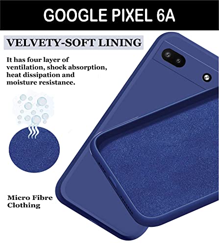 Image of A rtistque Liquid TPU Silicone Matte Shockproof Flexible with Camera Protection Soft Back Cover Case for Google Pixel 6A - Blue