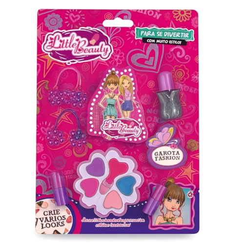 Kit Maquiagem Infantil – Sombras Vibrantes, Brilhos Labiais, Pincéis e Xuxinhas – Fórmula Atóxica, Fácil de Usar e Remover