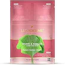 LuxaDerme 3 Step Korean Facial Kit with Sheet Mask | Revive & Radiate | For Smooth & Glass Glow Skin | (Pack of 1)