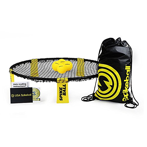 Spikeball 4 Ball Kit Includes Playing Net, 4 Balls, Drawstring Bag & Rule Book, Black/Yellow