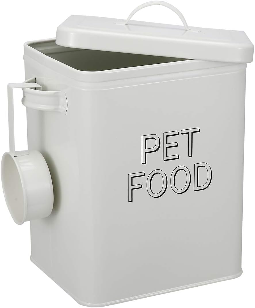 Pethiy airtight Dog Treat Container and Dog Food Storage Tin bin, pet Food Pet Treatand with Lid with Handle | 4lbs Capacity | Serving…