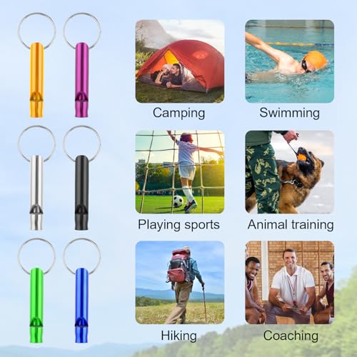 Mabor 12 Stück Trillerpfeife mit Schlüsselanhänger Trillerpfeife laut Notfall Signalpfeife Metallpfeife Passend Strillerpfeife Sportunterricht Sport Survival Pfeife Hundepfeife Schiedsrichter Outdoor