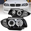 LED Angel Eyes Scheinwerfer Set für BMW 1er E87 E81 E82 E88 2004-2011 schwarz