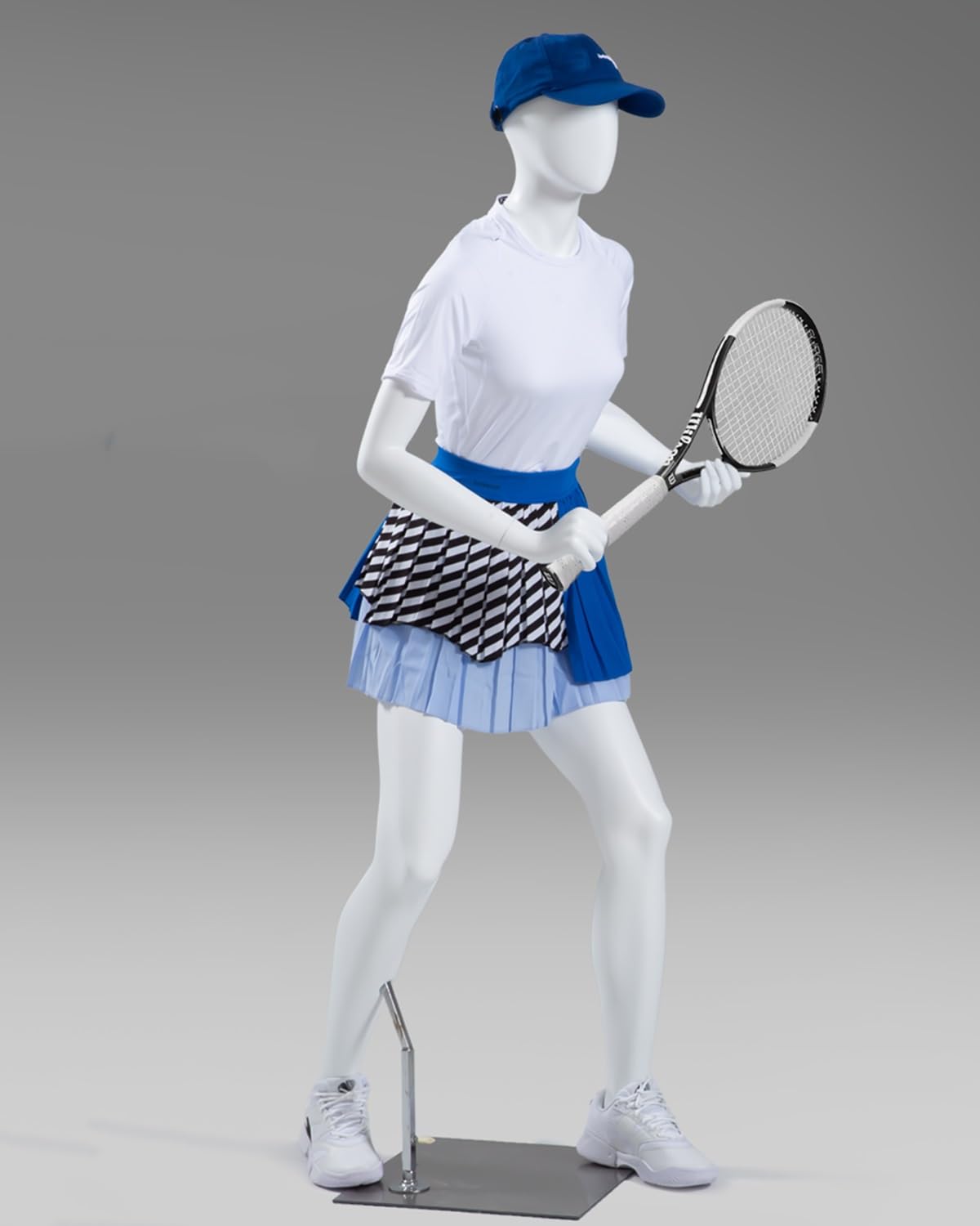 Manichino da Polso, Manichino Sportivo a grandezza Naturale per Tennis e Badminton, Forma Muscolare realistica per Uomo e Donna, Manichino Bianco a Corpo Intero - Perfetto per Esposizione e