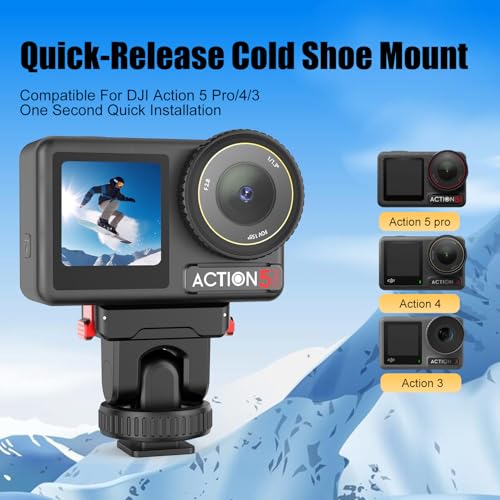 HAFOKO-Osmo-Action-Camera-Cold-Shoe-Adapter-Compatible-for-DJI-Osmo-Action-5-Pro43-Magnetic-Quick-Release-Adapter-Mount-with-14-180-Tilt-Adjustable-Compatible-for-DJI-OSMO-Action-34