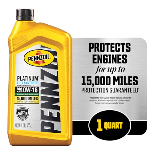 Image of Pennzoil Platinum Full Synthetic 0W-16 Motor Oil (1-Quart, Case of 6)