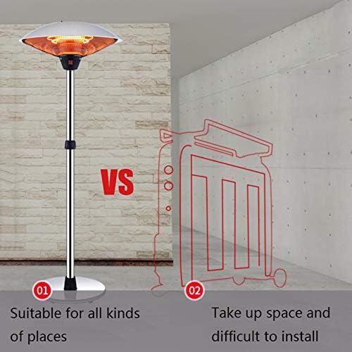 Electric Umbrella Heater, Freestanding Carbon Heating Tube Garden