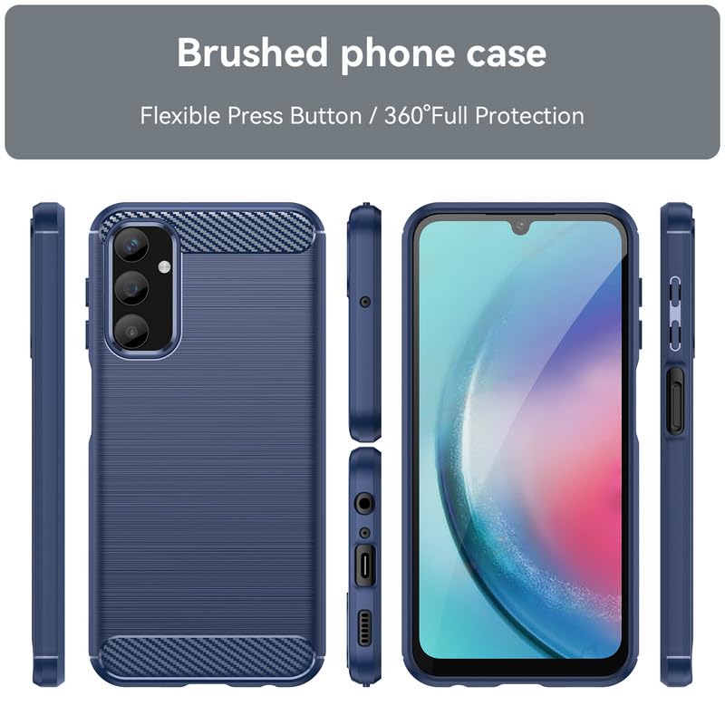 Image of Hybrid Carbon Fiber Back Case for Samsung Galaxy A25 5G (Blue)
