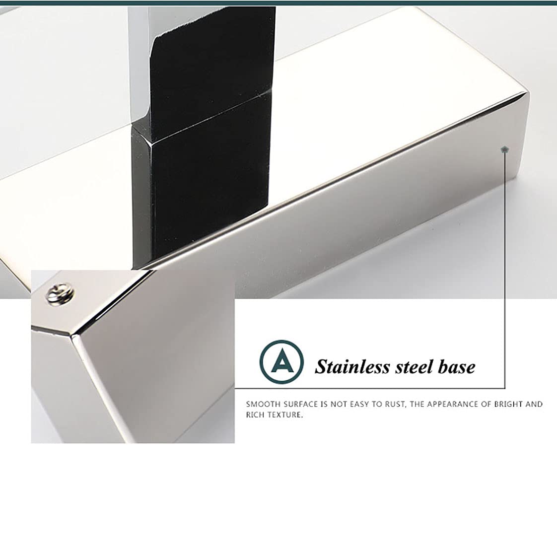 Lampe miroir salle bain, lumière miroir LED IP44 blanc chaud 3000K 230V lampe d'armoire miroir acier inoxydable installation facile lampe murale miroir LED pour intérieur