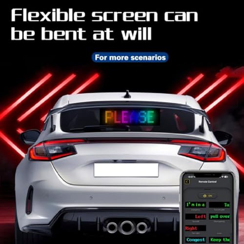 Generic Custom LED Sign for Car Ultra Thin Flexible Bluetooth LED Screen, Bright and Colorful, DIY Design - Image 4