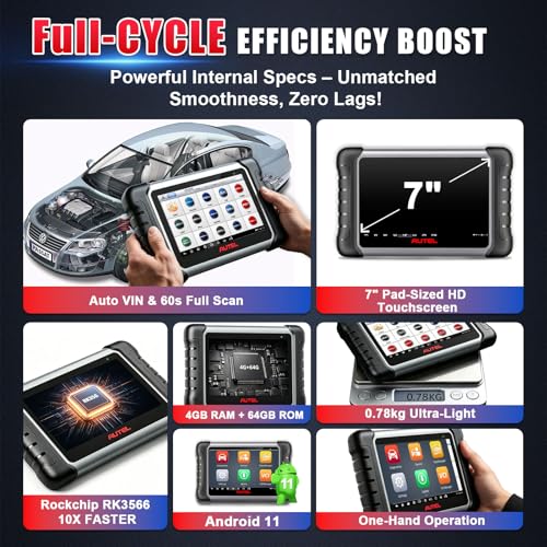 Autel Scanner MaxiCOM MK808Z: 2026 OE All System OBD2 Scanner & Bidirectional Tool–3000+ Active Tests, 28+ Service, Smart Auto V-in, FCA Auto Auth, 10X Faster, Work as MK808S MX808S MX900 & BT, OS 11 - Image 7
