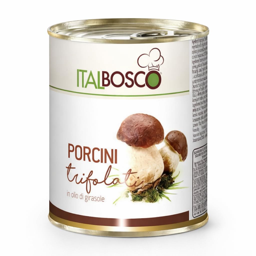 Funghi Porcini Trifolati a Fette in Olio di Girasole 800 g – Porcini Selezionati per Cucina Professionale e Ristorazione – Confezione da 1 o 3 Vasi (1)