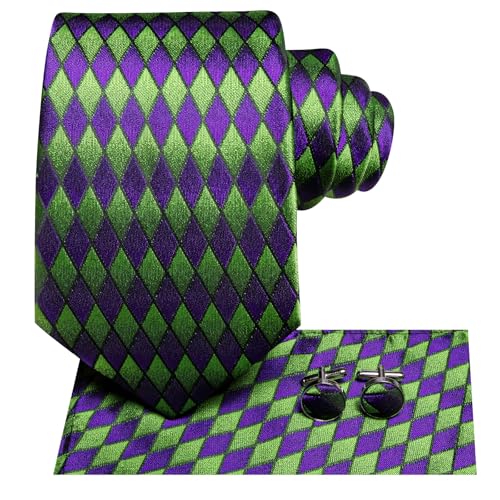 Image of Hi-Tie Men's Tie Sets Silk Paisley Striped Necktie Pocket Square Cuff-links Sets Wedding Business Holiday